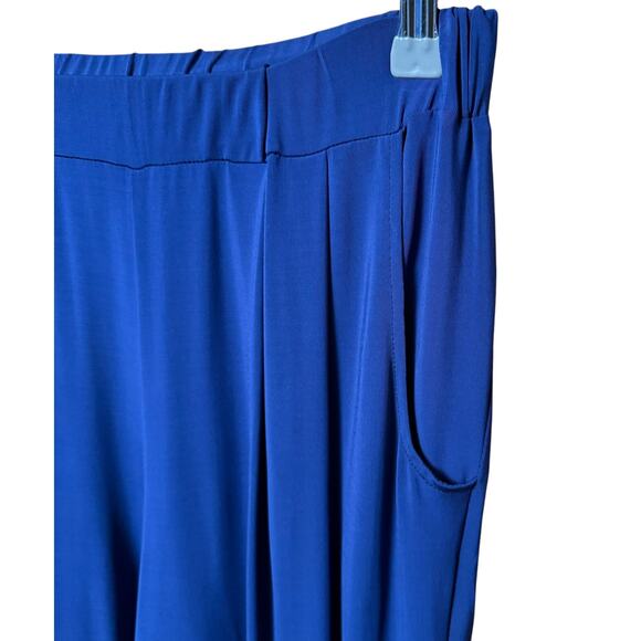 Piero Moretti Royal Blue Casual Italian Pants Size 46  Side Pockets Stretchy - Picture 2 of 5